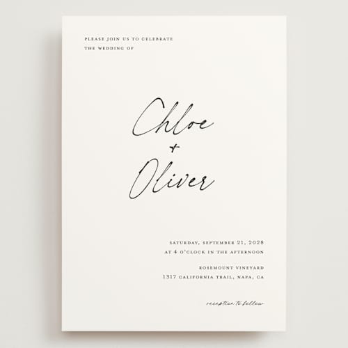 This is a jasmine wedding invitations with standard by Pippa Shaw called modern classic printing on signature in grand