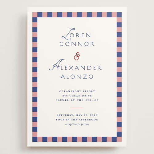 This is a bluebird wedding invitations with standard by Angela Quan called grid printing on signature in grand