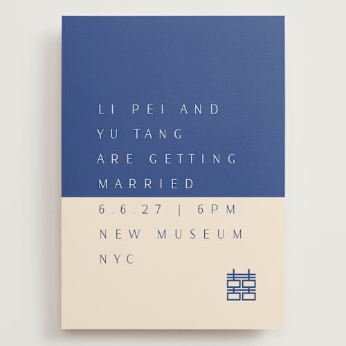 This is a marseille bleu wedding invitations with standard by Deborah Chou called two toned printing on signature in grand