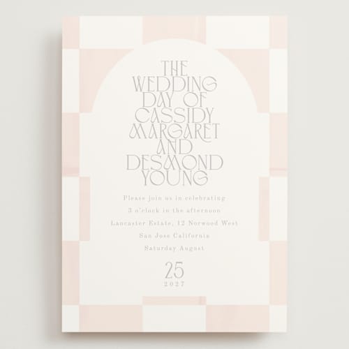 This is a cloud wedding invitations with standard by Baumbirdy called checker wash printing on signature in grand