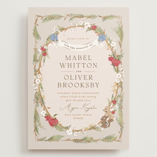 This is a forest floor wedding invitations with standard by Erin L. Wilson called disney's snow white someday printing on signature in grand