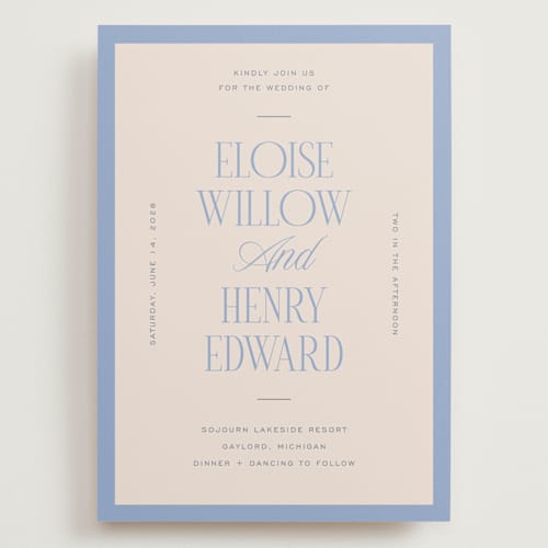 This is a canopy wedding invitations with standard by Pixel and Hank called threaded printing on signature in grand