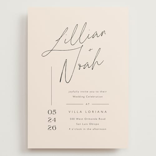 This is a creampuff wedding invitations with standard by Carolyn MacLaren called modern aligned printing on signature in grand