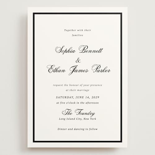 This is a mystic raven wedding invitations with standard by Cass Loh called chic union printing on signature in grand
