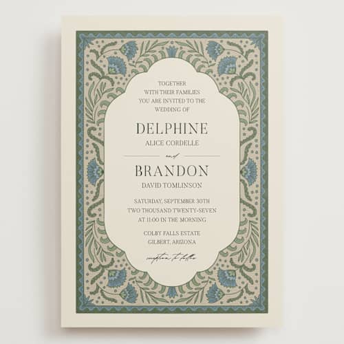 This is a robin's egg wedding invitations with standard by Jen Owens called century printing on signature in grand