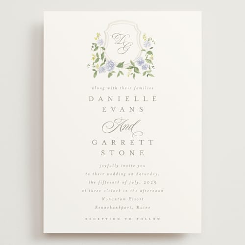 This is a sky wedding invitations with standard by Everett Paper Goods called ocean point printing on signature in grand