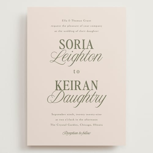 This is a meadow wedding invitations with standard by Melanie Kosuge called soria printing on signature in grand