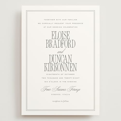 This is a sugar wedding invitations with standard by chocomocacino called ris al’amande printing on signature in grand