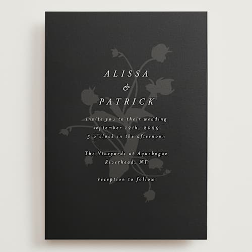 This is a noir wedding invitations with standard by AK Graphics called autumnal printing on signature in grand
