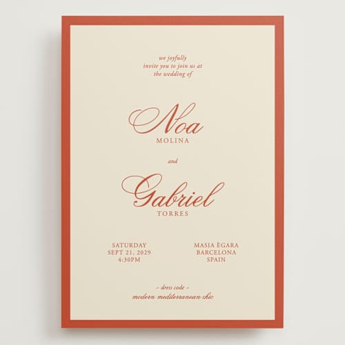 This is a cherry wedding invitations with standard by Ani Somi called borders printing on signature in grand