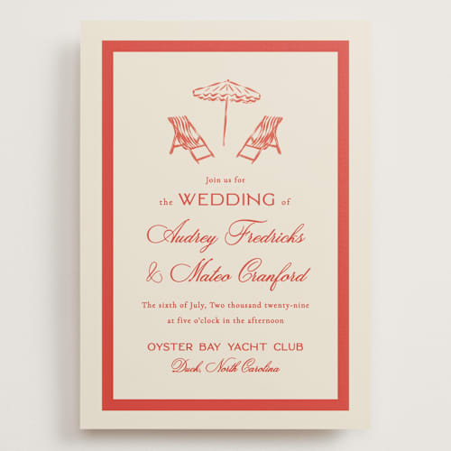 This is a lobster wedding invitations with standard by Jackie Crawford called kitty hawk printing on signature in grand