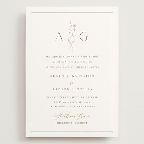 This is a chiffon wedding invitations with standard by chocomocacino called kouignette printing on signature in grand