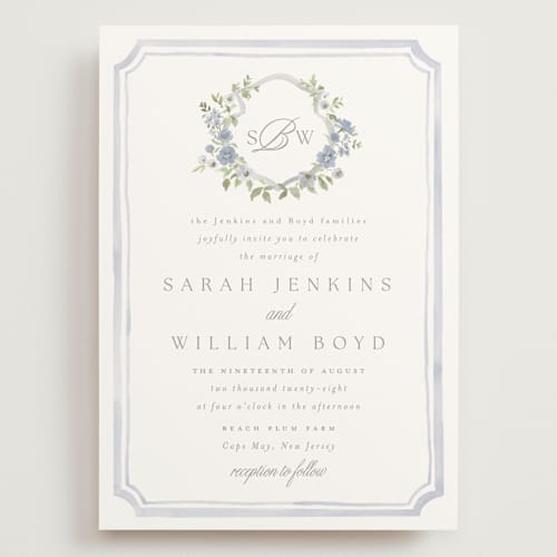 This is a sky wedding invitations with standard by Everett Paper Goods called chelsea printing on signature in grand