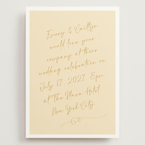 This is a honey wedding invitations with standard by Adelyn T. called ink scribble printing on signature in grand