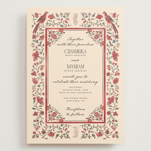 This is a almond wedding invitations with standard by Jenna Holcomb called tapestry printing on signature in grand
