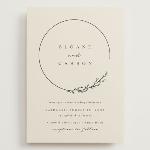This is a almond wedding invitations with standard by Brianne Larsen called branched printing on signature in grand