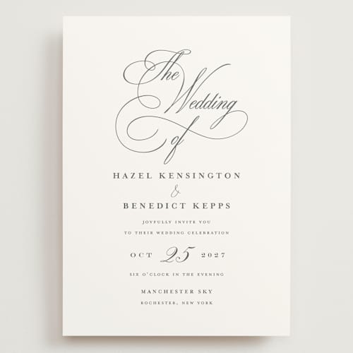 This is a pearl wedding invitations with standard by chocomocacino called scamorza printing on signature in grand