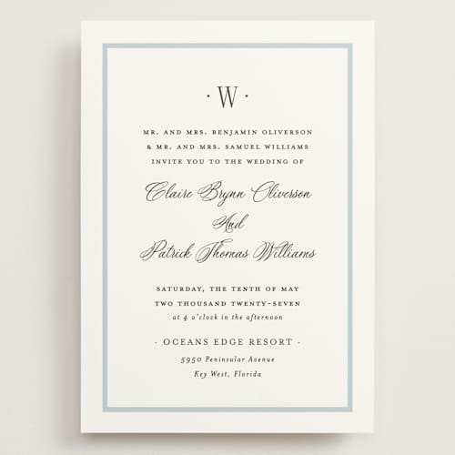 This is a hydrangea wedding invitations with standard by Carolyn MacLaren called dotted classic printing on signature in grand