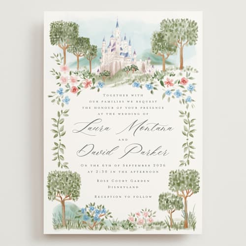 This is a spring wedding invitations with standard by Petra Kern called disney's once upon in a dream printing on signature in grand