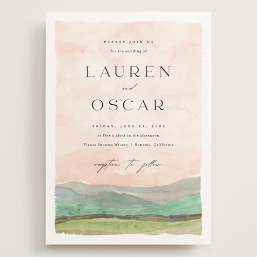 This is a northern wedding invitations with standard by Pixel and Hank called countryside printing on signature in grand