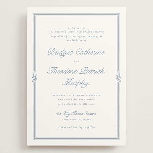 This is a sky wedding invitations with standard by Kate Ahn called court printing on signature in grand