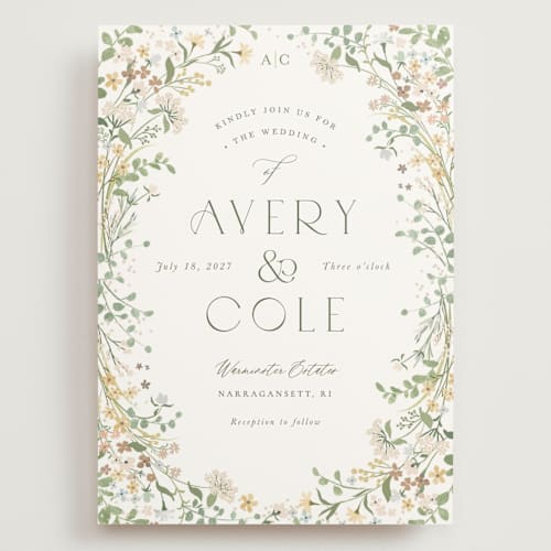 This is a lemongrass wedding invitations with standard by Jennifer Wick called avery printing on signature in grand