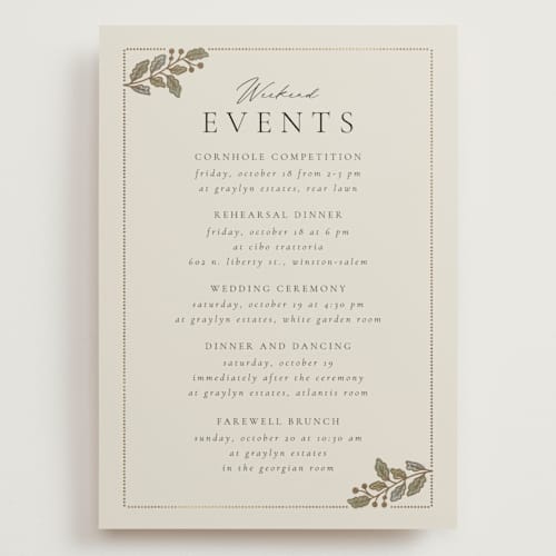 This is a fern ceremony reception essentials with foil pressed by Jen Owens called vine wrap printing on signature in grand