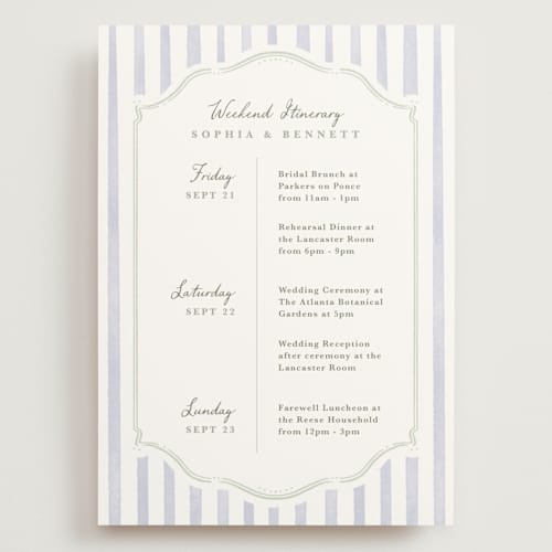 This is a periwinkle ceremony reception essentials with standard by Kristen Smith called delicate vines printing on signature in grand