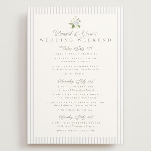 This is a sky ceremony reception essentials with standard by Everett Paper Goods called ocean point printing on signature in grand