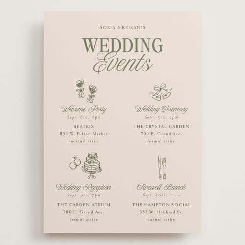 This is a meadow ceremony reception essentials with standard by Melanie Kosuge called soria printing on signature in grand