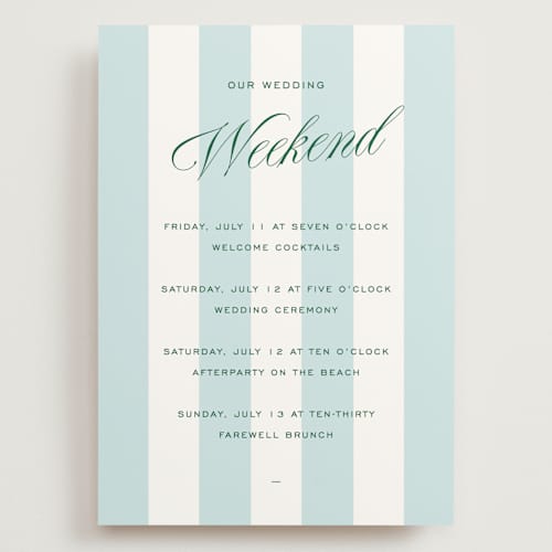 This is a low tide ceremony reception essentials with standard by Susan Zinader called palm stripes printing on signature in grand
