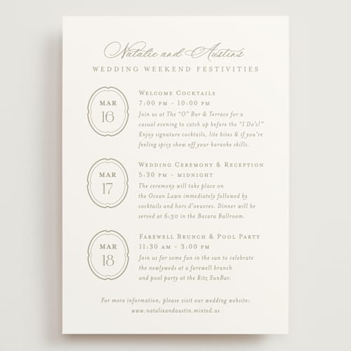 This is a paris rain ceremony reception essentials with standard by Jennifer Postorino called calia  printing on signature in grand