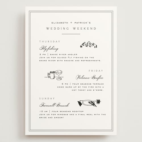 This is a linen ceremony reception essentials with standard by Amy Kross called aspen knoll printing on signature in grand