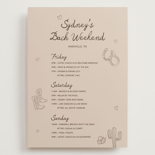 This is a latte ceremony reception essentials with standard by Kelly Watkins called desert dreams printing on signature in grand