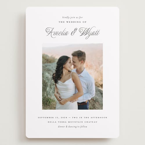 This is a snow wedding invitations with standard by Pixel and Hank called terra printing on recycled smooth signature in grand