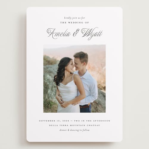 This is a snow wedding invitations with standard by Pixel and Hank called terra printing on recycled smooth signature in grand