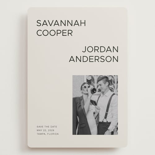 This is a champagne save the date with standard by seulghi called you & i printing on recycled smooth signature in grand