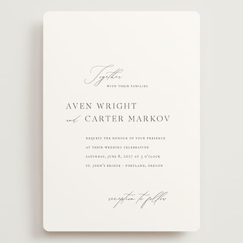 This is a ink wedding invitations with standard by Jennifer Postorino called storybook printing on signature in grand