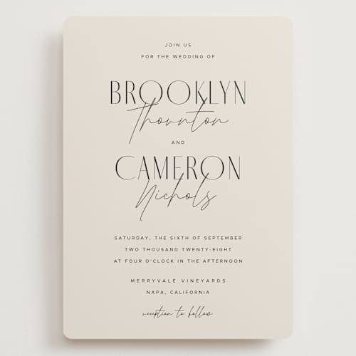 This is a linen wedding invitations with standard by Kelly Schmidt called arabilla overlap printing on signature in grand