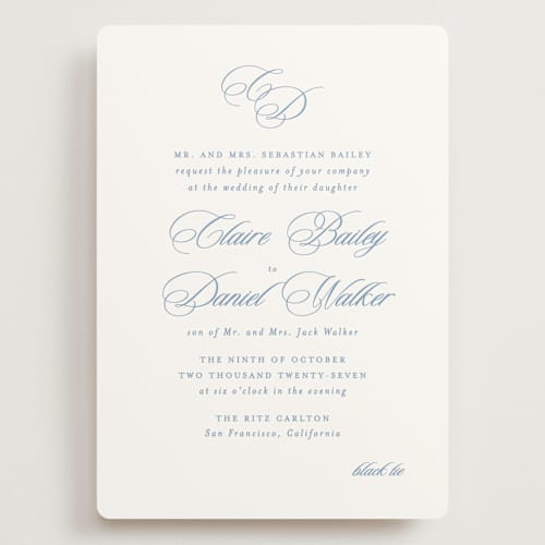 This is a sky wedding invitations with standard by Creo Study called aristocratic printing on signature in grand