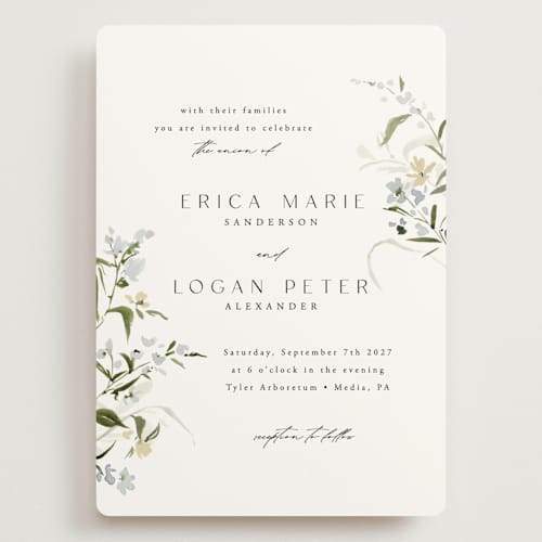 This is a lily wedding invitations with standard by Everett Paper Goods called fleur printing on signature in grand