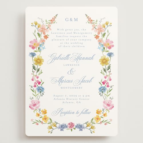 This is a meadow wedding invitations with standard by Petra Kern called everlasting romance printing on signature in grand