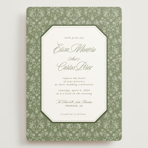 This is a forest wedding invitations with standard by Sherley Ferreira called vintage garden printing on signature in grand