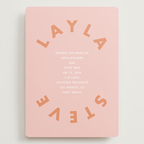 This is a candy wedding invitations with standard by Catherine Culvenor called bubblegum printing on signature in grand