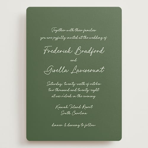 This is a ivy wedding invitations with standard by chocomocacino called strazzate printing on signature in grand