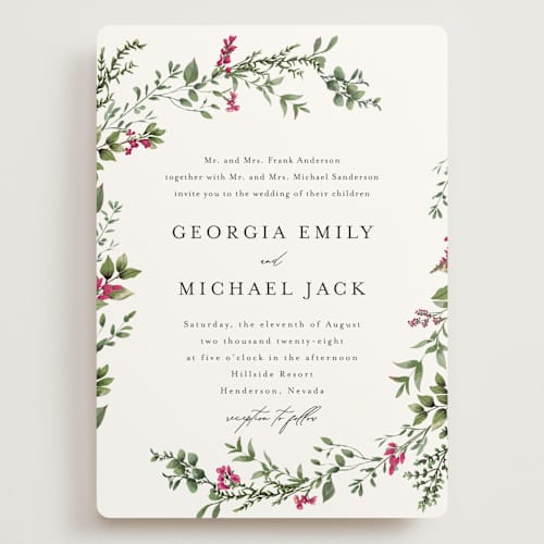This is a peony wedding invitations with standard by Susan Moyal called romantic florals printing on signature in grand