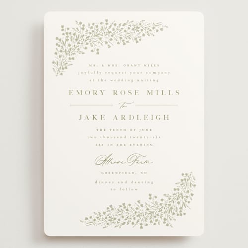 This is a leaf wedding invitations with standard by Kristie Kern called villa printing on signature in grand