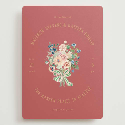 This is a rose wedding invitations with standard by Itsy Belle Studio called ruban en fleur printing on signature in grand