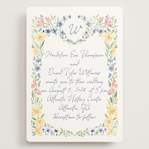 This is a meadow wedding invitations with standard by Petra Kern called meadow whisper printing on signature in grand