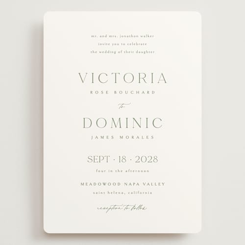 This is a clover wedding invitations with standard by Kelly Schmidt called victoria printing on signature in grand